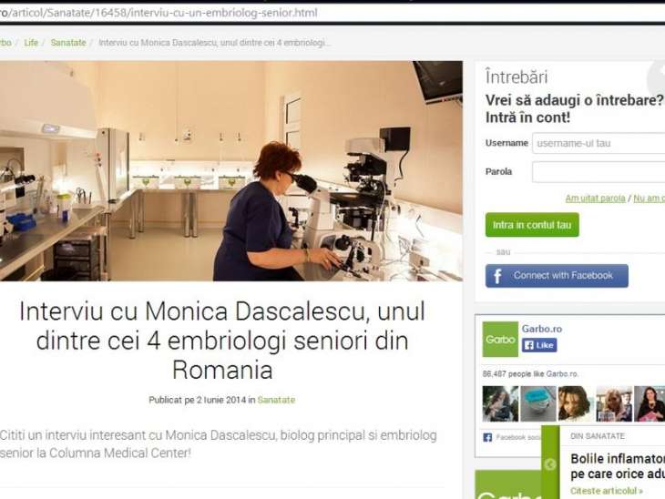 Interviu cu Monica Dascalescu, unul dintre cei 4 embriologi seniori din Romania
