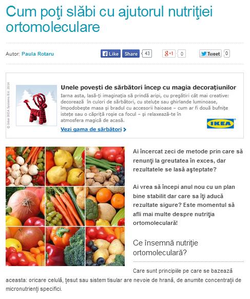 Cum poţi slăbi cu ajutorul nutriţiei ortomoleculare